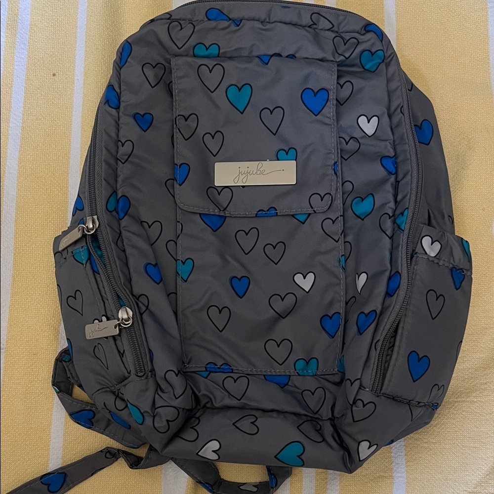 Ju-Ju-Be Gray and Blue Heart Baby Bag